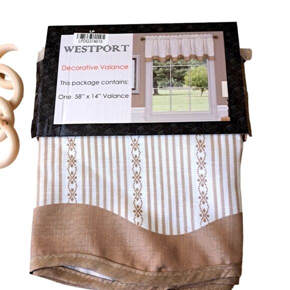 The Westport Decorative Valance Contains One Valance 58" X 14" New in Package - Picture 2 of 11